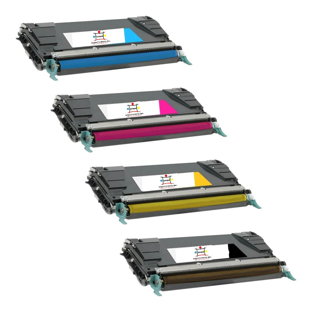 Compatible Toner Cartridge Replacement For Lexmark C734A2KG, C734A2CG, C734A2MG, C734A2YG (Black, Cyan, Magenta, Yellow) 6K YLD (4-Pack)