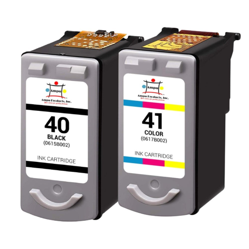 Compatible Ink Cartridge Replacement For CANON 0615B002, 0617B002 (PG-40 & CL-41) Black And Color (Black- 520 YLD, Tri-Color-310 YLD) 2-Pack)