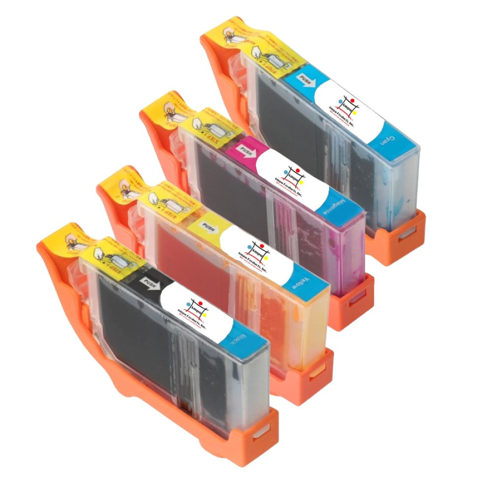 Compatible Ink Cartridge Replacement For CANON 0621B002, 0622B002, 0623B002, 0620B002 (CLI-8C, CLI-8Y, CLI-8M, CLI-8BK) Cyan, Yellow, Magenta, Black (12ML) 4-Pack