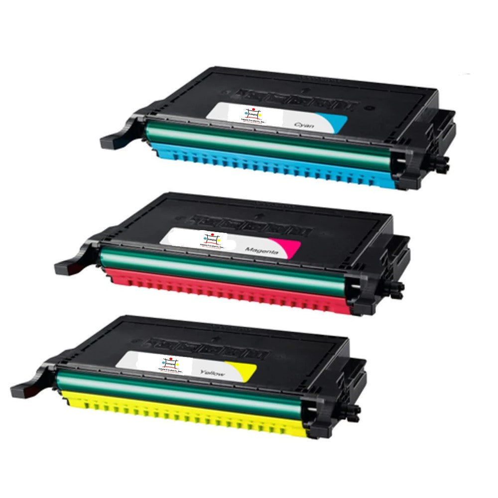 Compatible Toner Cartridge Replacement For SAMSUNG CLP-C660B, CLP-Y660B, CLP-M660B (CLPC660B, CLPY660B, CLPM660B) High Yield Cyan, Yellow, Magenta (5K YLD) 3-Pack