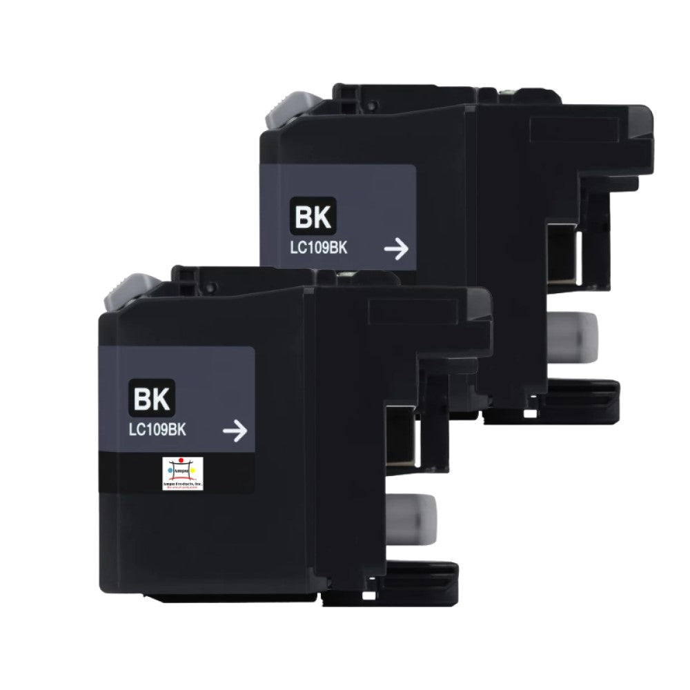 Compatible Toner Cartridge Replacement For Brother LC109BK (LC-109BK) Black (2.4K YLD) 2-Pack