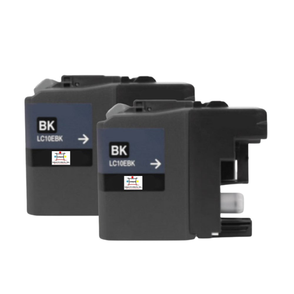 Compatible Ink Cartridge Replacement For BROTHER LC10EBK (LC-10EBK) Black (2.4K YLD) 2-Pack