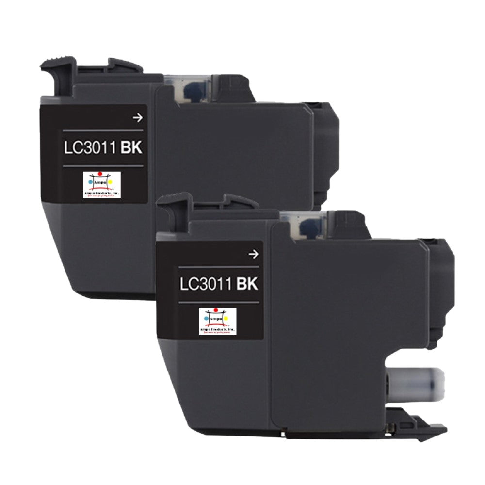 Compatible Ink Cartridge Replacement For BROTHER LC3011BK (LC-3011BK) Black (200 YLD) 2-Pack