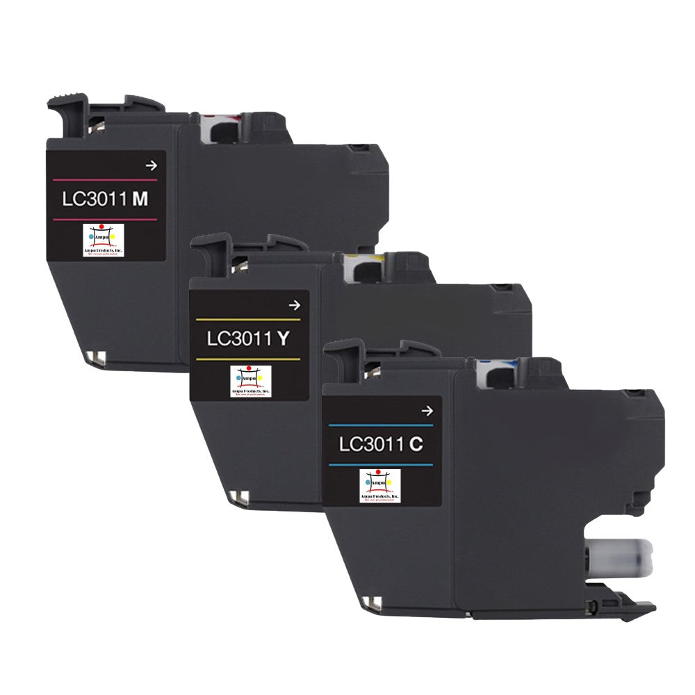 Compatible Ink Cartridge Replacement For BROTHER LC3011C, LC3011M, LC3011Y (LC-3011C, LC-3011M, LC-3011Y) Cyan, Magenta, Yellow (200 YLD) 3-Pack