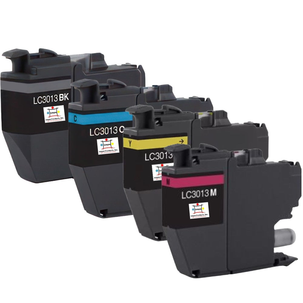 Compatible Ink Cartridge Replacement For BROTHER LC3013C, LC3013M, LC3013Y, LC3013BK (LC-3013C, LC-3013M, LC-3013Y, LC-3013BK XL) Cyan, Magenta, Yellow, Black (400 YLD) 4-Pack