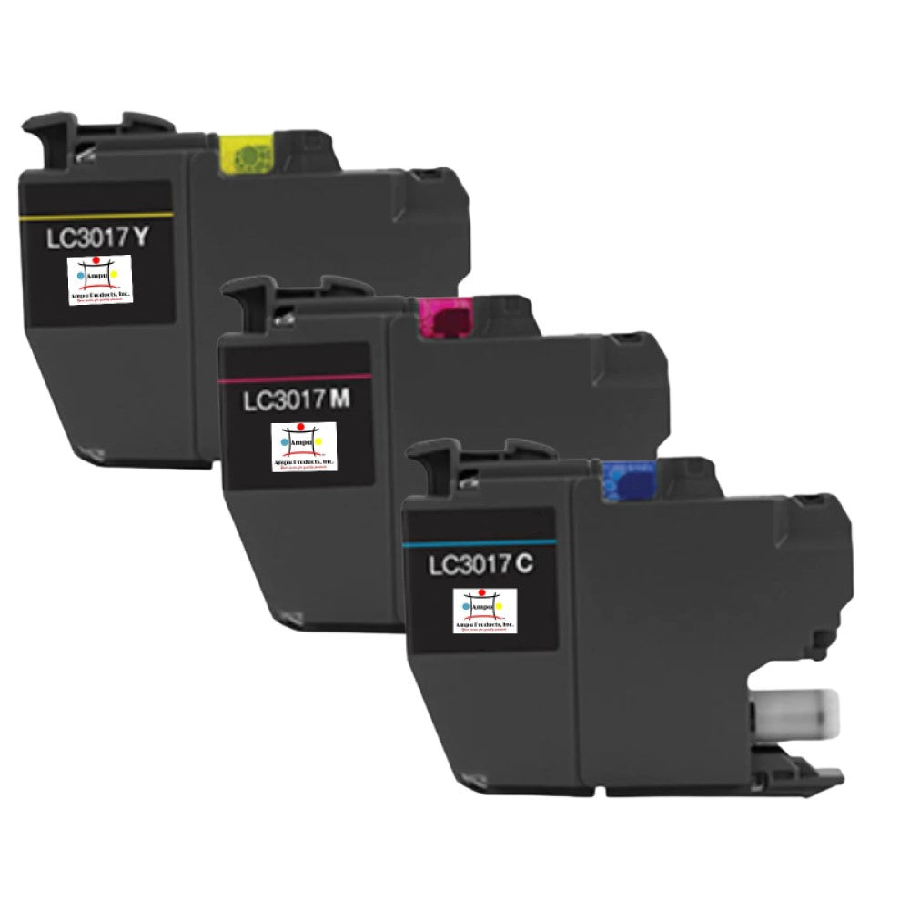 Compatible Ink Cartridge Replacement For BROTHER LC-3017Y, LC-3017C, LC3017M (LC3017Y, LC3017C, LC3017M) Yellow, Cyan, Magenta (550 YLD) 3-Pack