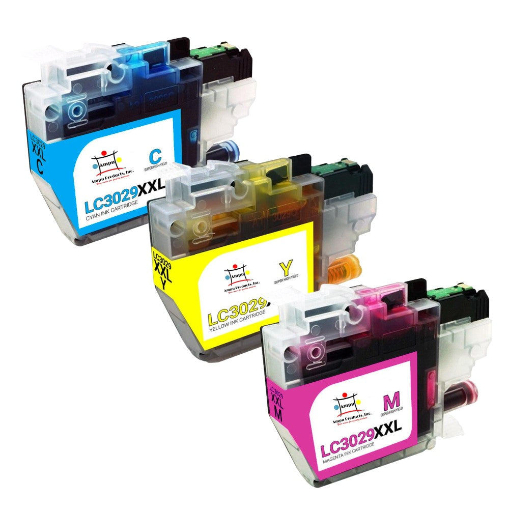 Compatible Ink Cartridge Replacement For BROTHER LC3029C, LC3029Y, LC3029M LC-3029C, LC-3029M, LC-3029Y XXL) Cyan, Magenta, Yellow (1.5K YLD) 3-Pack