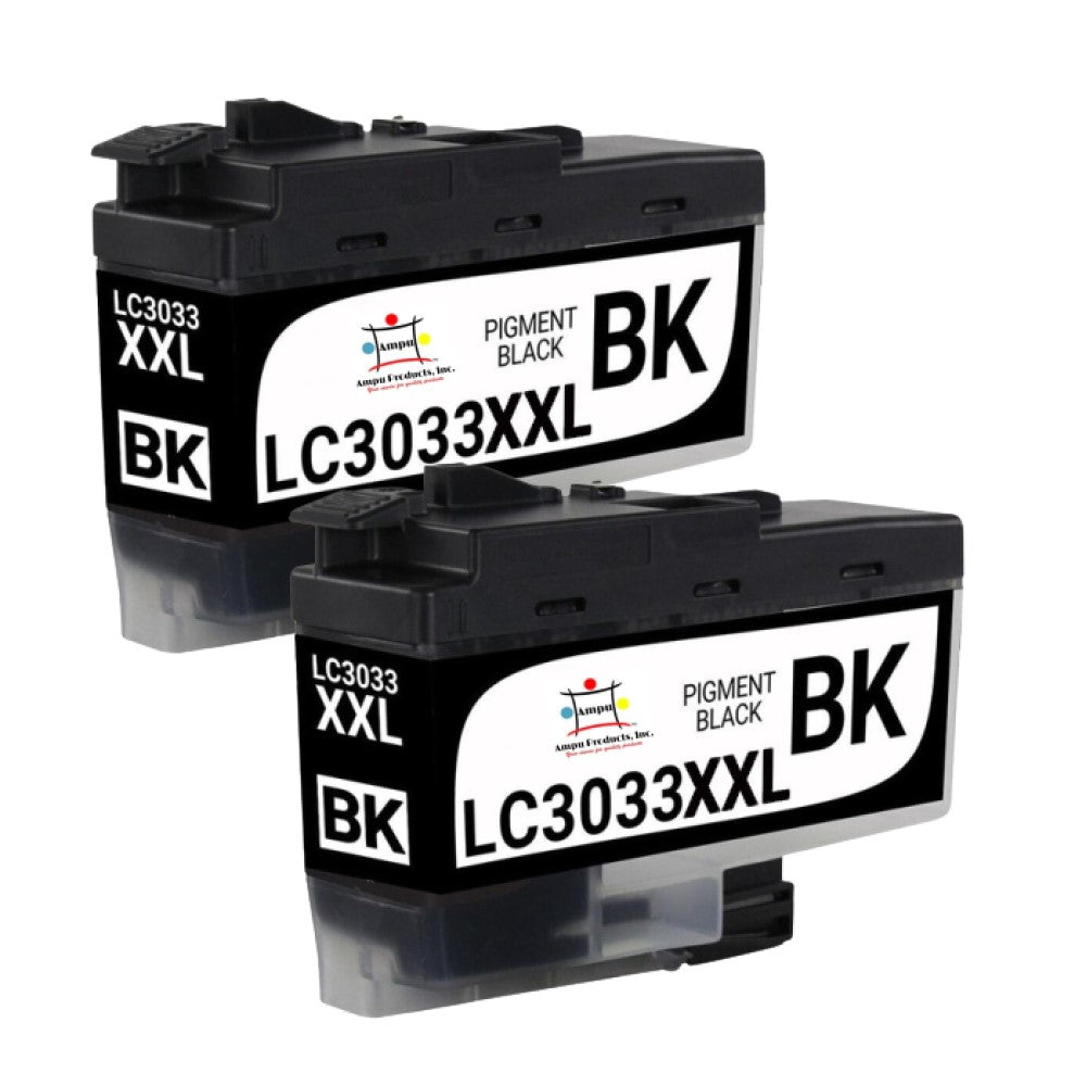 Compatible Ink Cartridge Replacement For BROTHER LC3033BK (LC-3033BK XXL) Black (3K YLD) 2-Pack