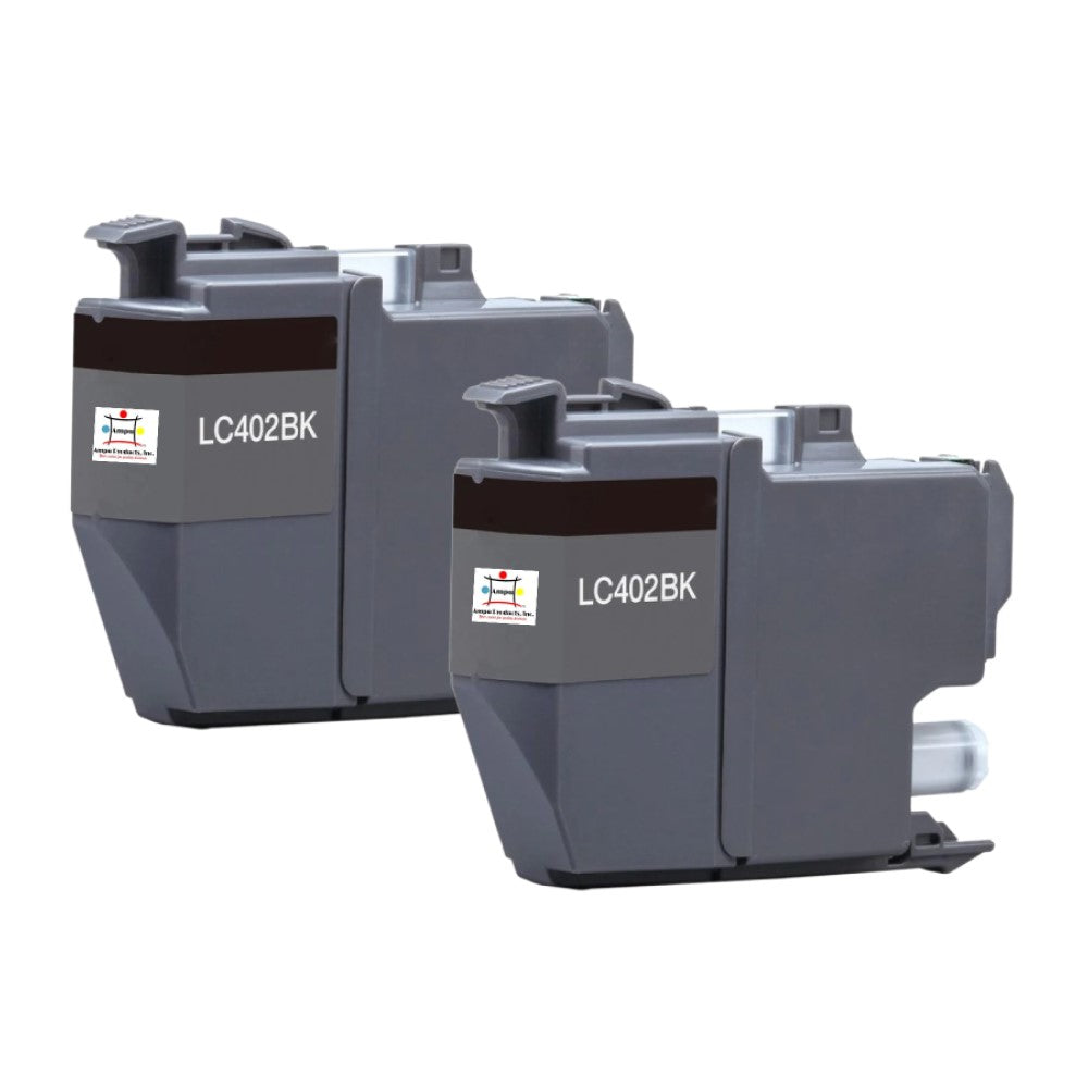 Compatible Ink Cartridge Replacement For BROTHER LC402BK (LC-402BK) Black (550 YLD) 2-Pack