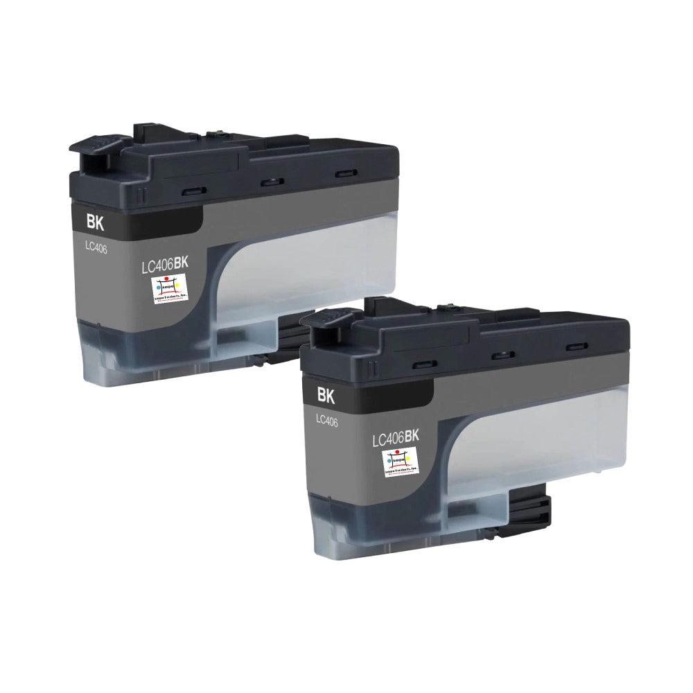 Compatible Ink Cartridge Replacement For BROTHER LC406BK (LC-406BK) Black (3K YLD) 2-Pack