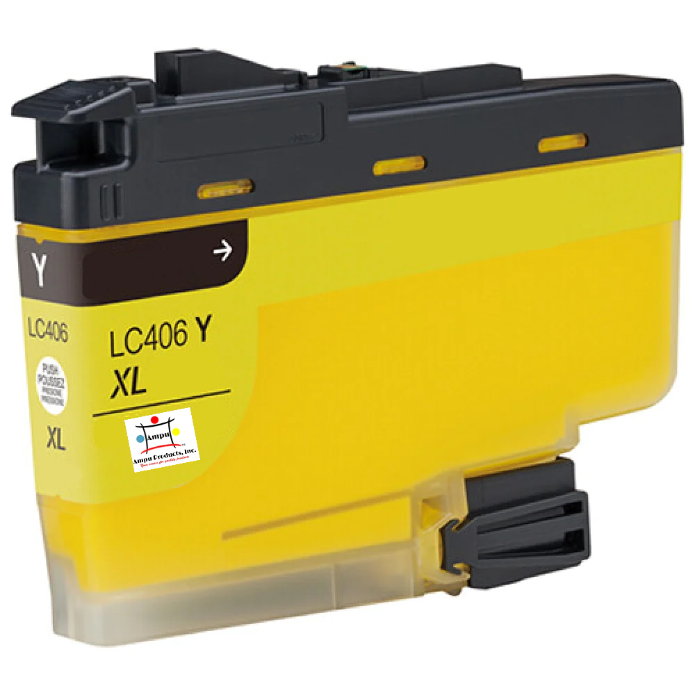 Compatible Ink Cartridge Replacement For BROTHER LC406XLY (LC-406Y XL) Yellow (5K YLD)