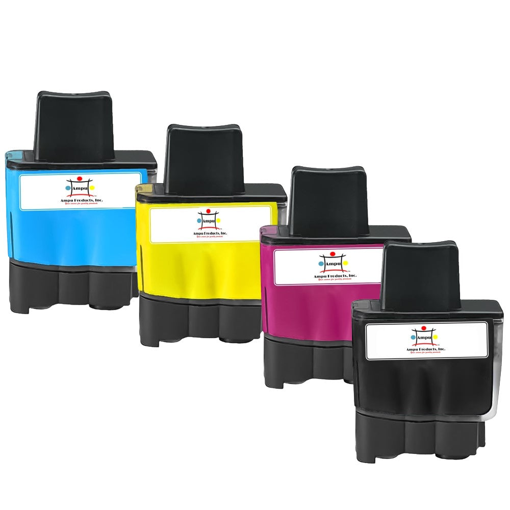 Compatible Ink Cartridge Replacement For BROTHER LC41BK, LC41C, LC41M, LC41Y (LC-41BK, LC-41C, LC-41Y, LC-41M) Black, Yellow, Magenta, Cyan (500 YLD-Black, 400 YLD- Color) 4-Pack