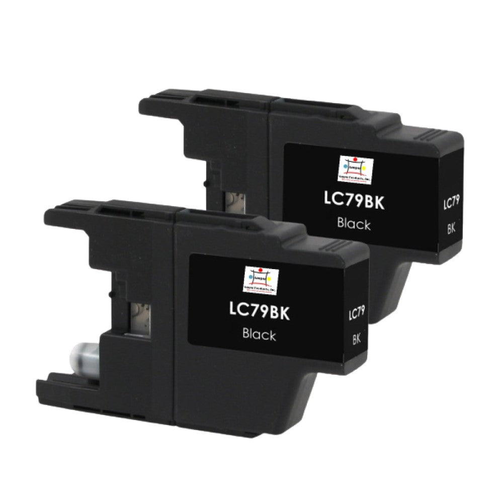 Compatible Ink Cartridge Replacement For BROTHER LC79BK (LC-79BK) Black (30ML) 2-Pack