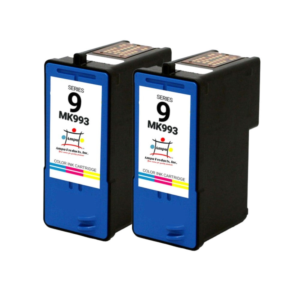 Compatible Ink Cartridge Replacement For DELL MK991/ MK993 (Tri-Color) 285 Pages (2-Pack)