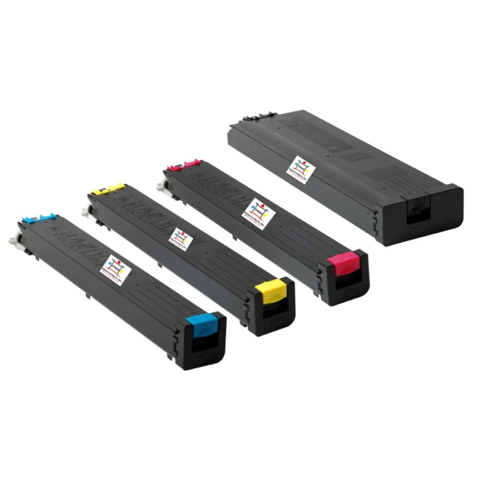Compatible Toner Cartridge Replacement For SHARP MX51NTBA, MX51NTCA, MX51NTYA, MX51NTMA (MX-51NTBA, MX-51NTCA, MX-51NTYA, MX-51NTMA) Black, Cyan, Magenta, Yellow (40K YLD-Black, 18K YLD-Color) 4-Pack