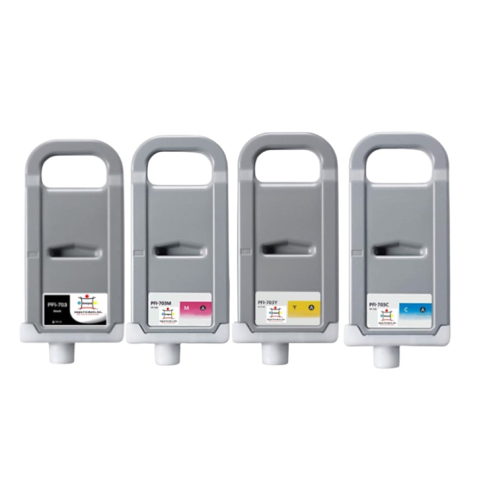 Compatible Ink Cartridge Replacement For CANON 2966B001, 2965B001, 2964B001, 2963B001 (PFI-703Y, PFI-703C, PFI-703M, PFI-703BK) Yellow, Cyan, Magenta, Black (700ML) 4-Pack