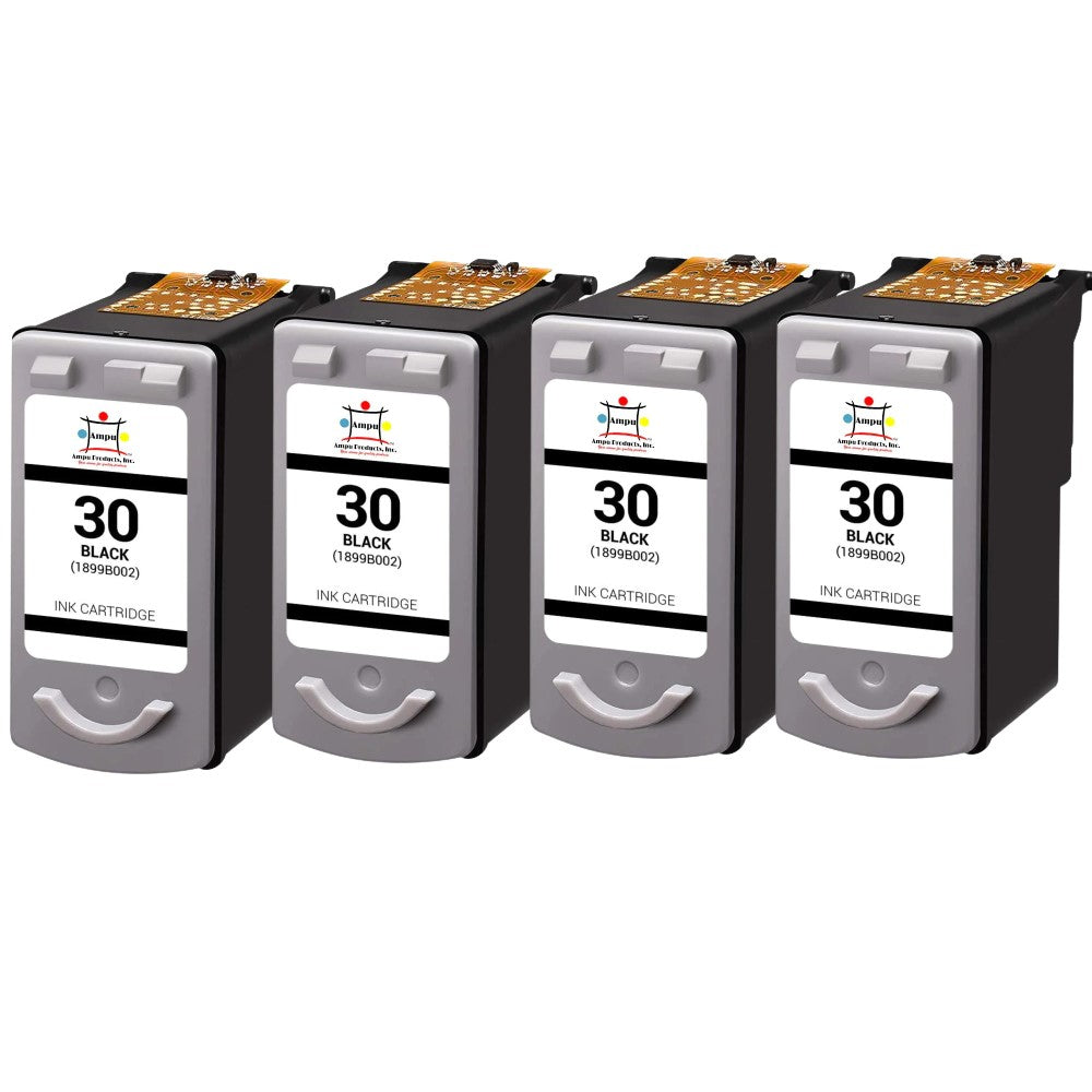 Compatible Toner Cartridge Replacement For CANON 1899B002AA (PG30) Black (11ML) 4-Pack
