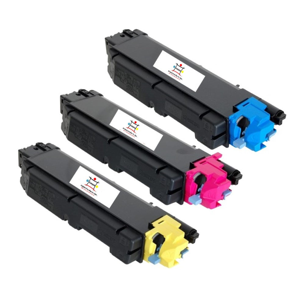 Compatible Toner Cartridge Replacement For KYOCERA TK5142K, TK5142C, TK5142M, TK5142Y (1T02NR0US0, 1T02NRCUS0, 1T02NRBUS0, 1T02NRAUS0) Black, Cyan, Yellow, Magenta (7K YLD- Black, 5K YLD-Color) 3-Pack