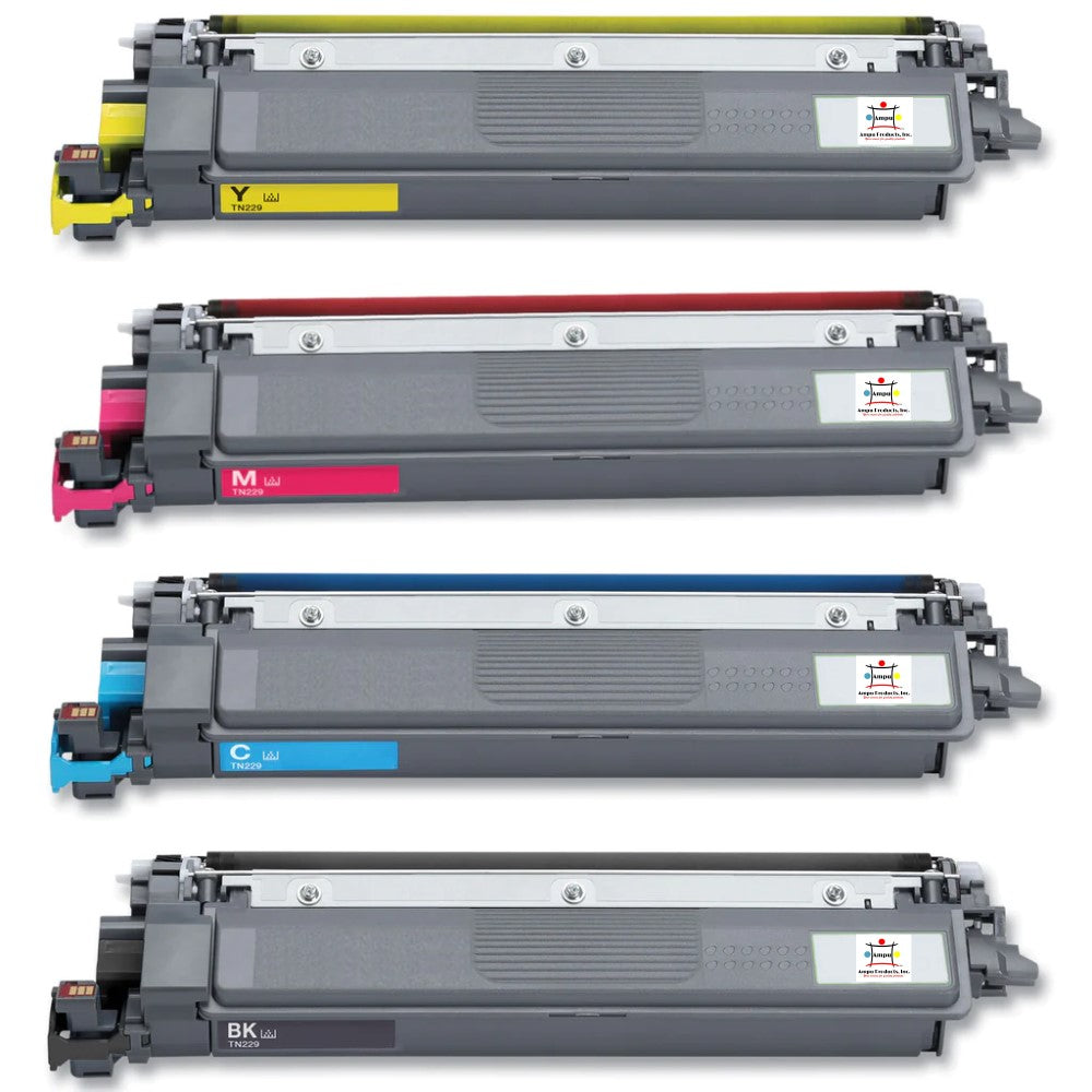 Compatible Toner Cartridge Replacement For BROTHER TN229BK, TN229C, TN229Y, TN229M (Black, Cyan, Magenta, Yellow) 1.5K YLD-Black, 1.2KYLD-Color (4-Pack)