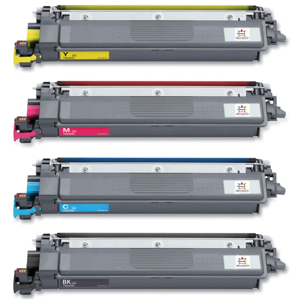 Compatible Toner Cartridge Replacement For BROTHER TN229XLBK, TN229XLC, TN229XLY, TN229XLM (High Yield Black, Cyan, Magenta, Yellow) 3K YLD- Black, 2.3KYLD-Color (4-Pack)