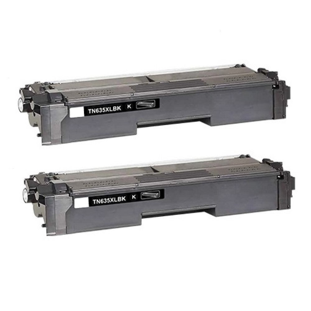 Compatible Toner Cartridge Replacement for Brother TN635XLBK (TN-635XLBK) Black (7.5K YLD) 2 Pack