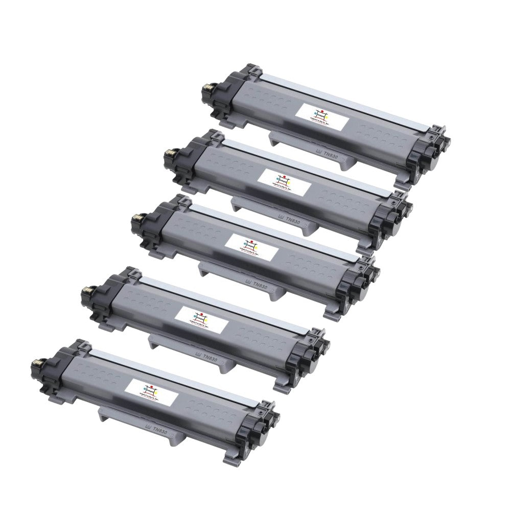 Compatible Toner Cartridge Replacement For BROTHER TN830 (TN-830) Black (1.2K YLD) 5-Pack