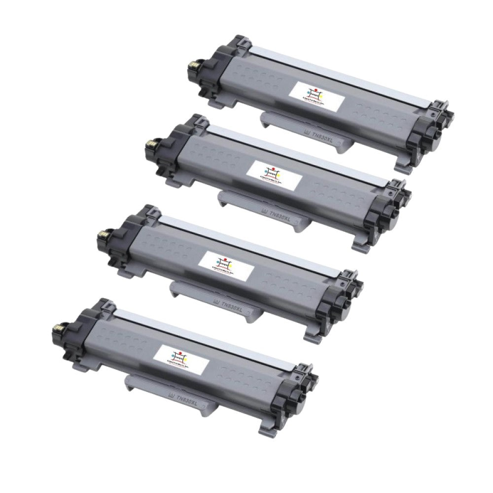 Compatible Toner Cartridge Replacement For BROTHER TN830XL (TN-830XL) High Yield Black (3K YLD) 4-Pack