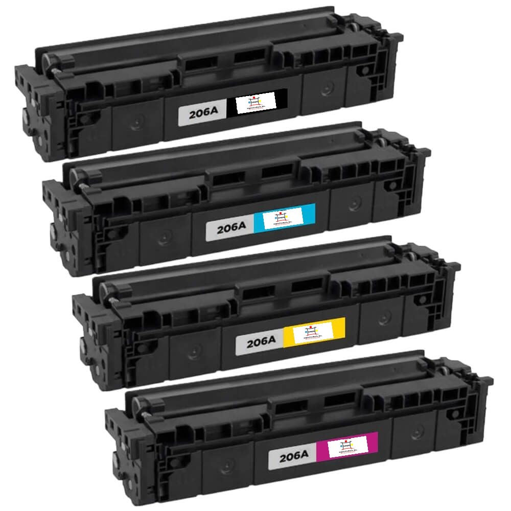 Compatible Toner Cartridge Replacement For HP W2113A, W2111A, W2113A, W2110A (206A) Magenta, Cyan, Yellow, Black (1.25K YLD) 4-Pack