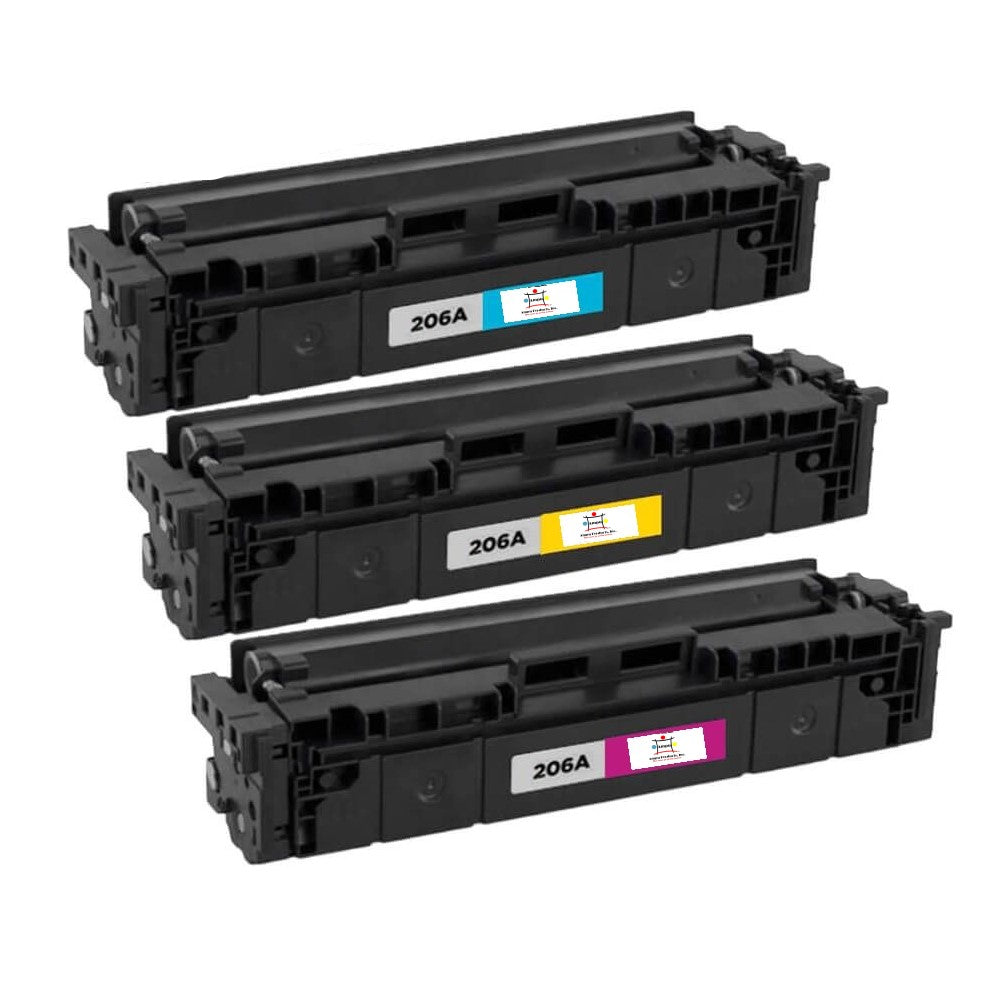 Compatible Toner Cartridge Replacement For HP W2113A, W2112A, W2111A (206A) Magenta, Cyan, Yellow (1.25K YLD) 3-Pack
