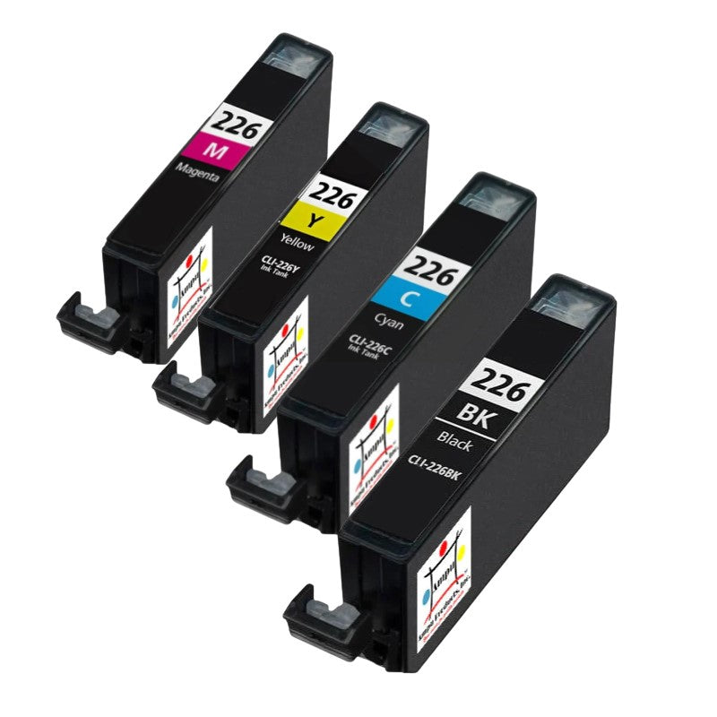 Compatible Ink Cartridge Replacement For CANON 4546B001, 4547B001, 4548B001, 4549B001 (CLI-226BK, C, Y, M) Black, Cyan, Yellow, Magenta (510 YLD) 4-Pack