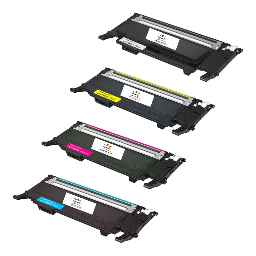Compatible Toner Cartridge Replacement For SAMSUNG CLT-K407S, CLT-C407S, CLT-Y407S, CLT-M407S (CLTK407S, CLTC407S, CLTY407S, CLTM407S) Black, Cyan, Magenta, Yellow (1.5K YLD- Black; 1K YLD-Colors) 4-Pack