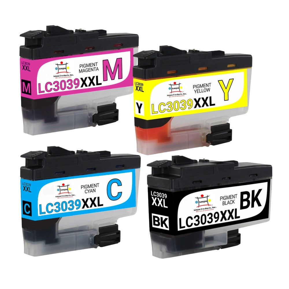 Compatible Ink Cartridge Replacement For BROTHER LC3039BK, LC3039C, LC3039M, LC3039Y (LC-3039BK, LC-3039C, LC-3039Y, LC-3039M XXL) Black, Cyan, Magenta, Yellow (6K YLD) 4-Pack