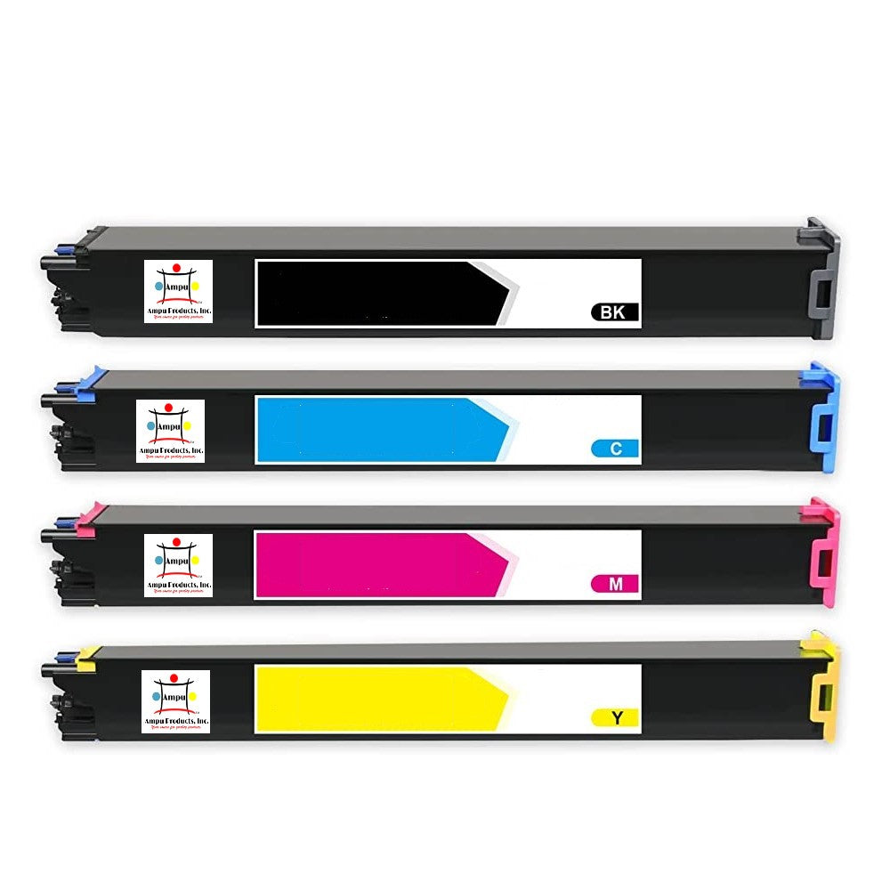 Compatible Toner Cartridge Replacement For SHARP MX61NTBA, MX61NTCA, MX61NTYA, MX61NTMA (MX-61NTBA, MX-61NTCA, MX-61NTYA, MX-61NTMA) Black, Cyan, Yellow, Magenta (40K YLD- Black, 24K YLD-Color) 4-Pack)