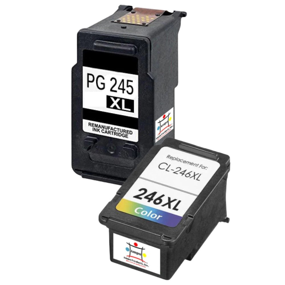 Compatible Ink Cartridge Replacement For CANON 8278B001, 8280B001 (PG-245XL & CLI-246XL) High Yield Black & Tri-Color (300 YLD) 2-Pack