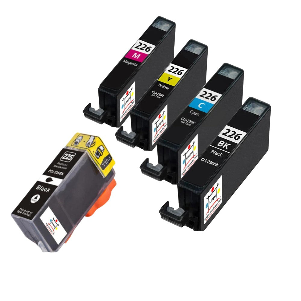 Compatible Ink Cartridge Replacement For CANON 4546B001, 4547B001, 4548B001, 4549B001, 4530B001, 4550B001 (CLI-226BK, C, Y, M, GY, PGI-225BK) Black, Cyan, Yellow, Magenta, Gray (510 YLD) 6-Pack