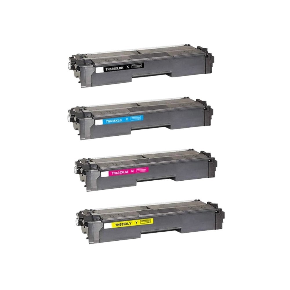 Compatible Toner Cartridge Replacement for Brother TN635XL (TN-635XL) Black, Cyan, Yellow, Magenta (4.5K YLD) 4 Pack