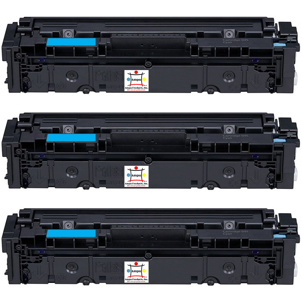 Compatible Toner Cartridge Replacement For Canon 1245C001 (045H) High Yield Cyan (2.2K YLD) 3-Pack