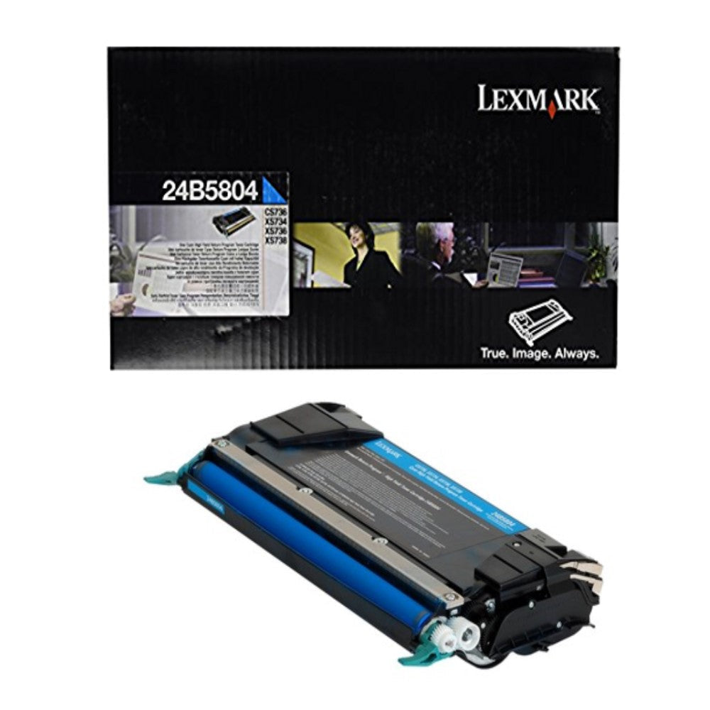 GENUINE LEXMARK 24B5804 CYAN TONER CARTRIDGE