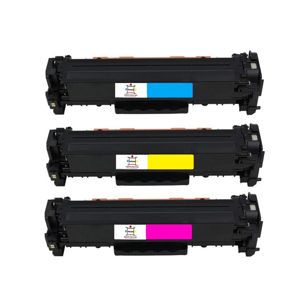 Ampuproducts Compatible Toner Cartridge Replacement for HP CC531A, CC533A, CC532A (304A) Cyan, Magenta, Yellow (3-Pack)