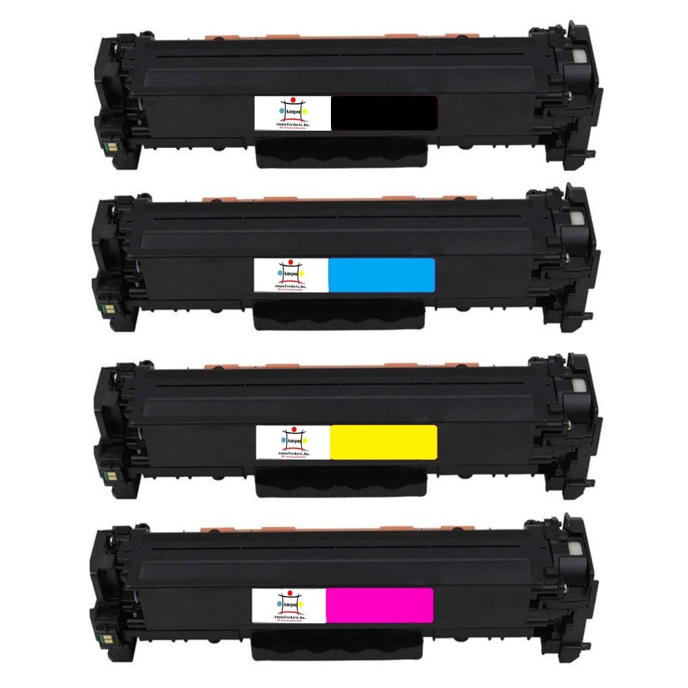 Ampuproducts Compatible Toner Cartridge Replacement for HP CC530A, CC531A, CC533A, CC532A (304A) Black, Cyan, Magenta, Yellow (4-Pack)