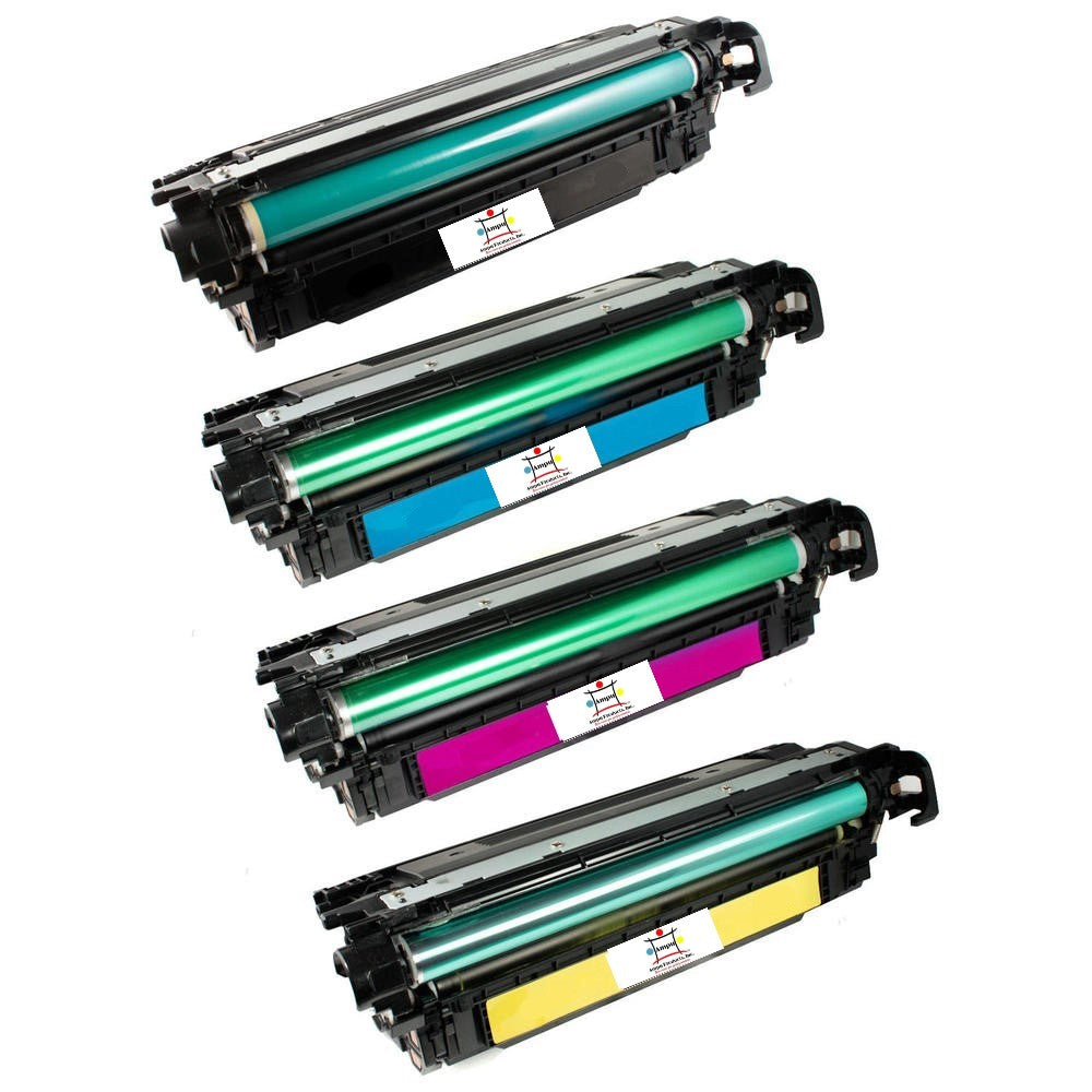 Ampuproducts Compatible Toner Cartridge Replacement For HP CE250A, CE251A, CE252A, CE253A (504A) Black, Cyan, Yellow, Magenta (5K Black, 7K Colors) 4-Pack