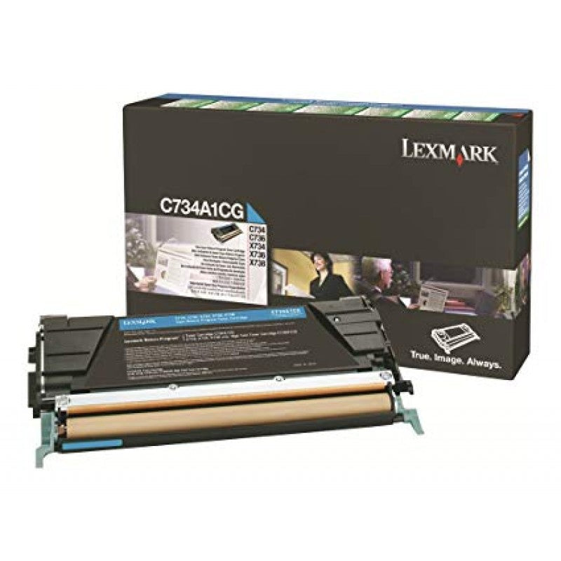 GENUINE LEXMARK C734A1CG CYAN TONER CARTRIDGE