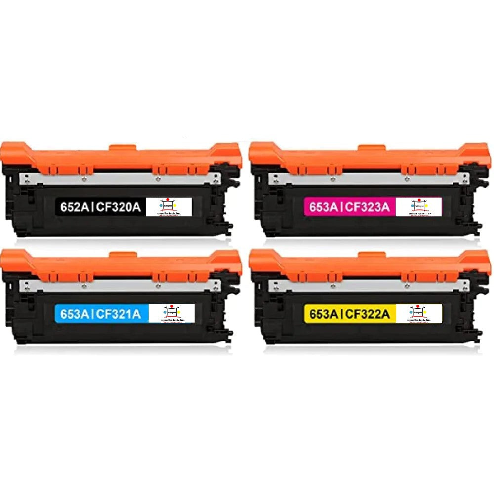 Ampuproducts Compatible Toner Cartridge Replacement For HP CF320A, CF321A, CF322A, CF323A (653A) Black, Cyan, Yellow, Magenta (16.5K YLD) 4-Pack