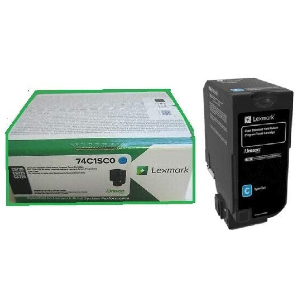 GENUINE LEXMARK 74C1SC0 (CYAN) TONER CARTRIDGE