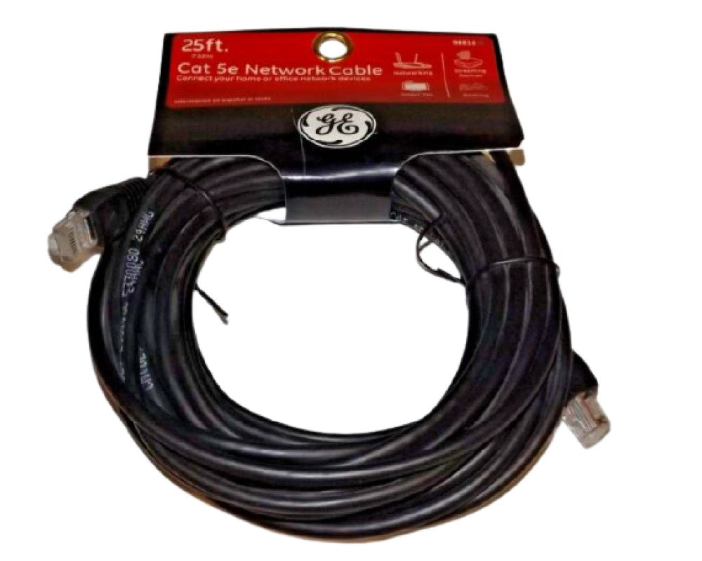 ge network cable rj 45 m to rj 45 m 25 ft cat 5e molded snagless gel98816
