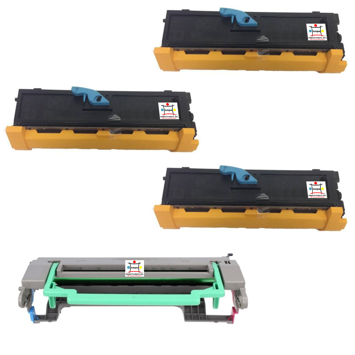 Ampuproducts Compatible Toner Cartridge and Drum Unit Replacement For KONICA MINOLTA 9J04203/4519401 4 PACK TONER CARTRIDGE