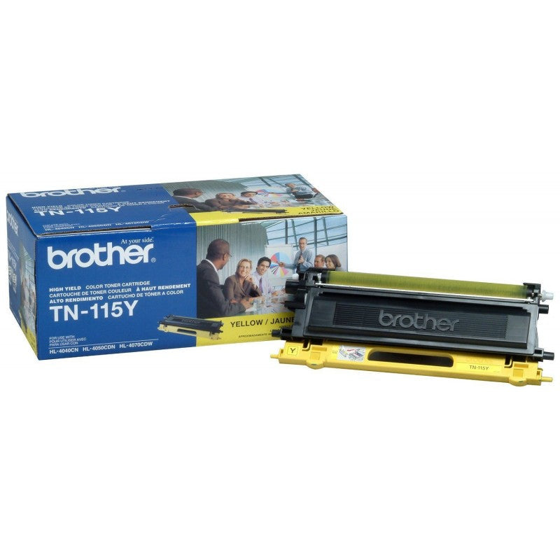 Brother TN115Y High Yield Yellow Genuine TN-115Y Toner Cartridge in Retail Packaging (4K YLD)