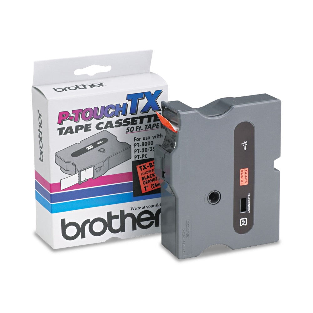 BRTTXB511 Brother TXB511 - Black on fluorescent orange - Roll (0.95 in x 50 ft) 1 roll(s) laminated tape - for P-Touch PT-8000, PT-PC