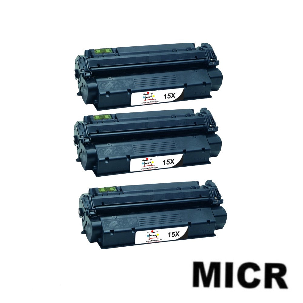 Ampuproducts Compatible Toner Cartridge Replacement for HP C7115X (15X) High Yield Black (3.5K YLD) 3-Pack (W/Micr)