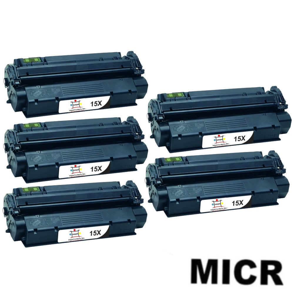Ampuproducts Compatible Toner Cartridge Replacement for HP C7115X (15X) High Yield Black (3.5K YLD) 5-Pack (W/Micr)